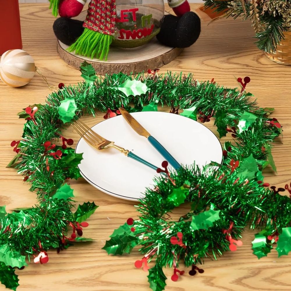 2PCS Reusable 2M Christmas Gar - Tinsel Garland Decoration 评论和价格