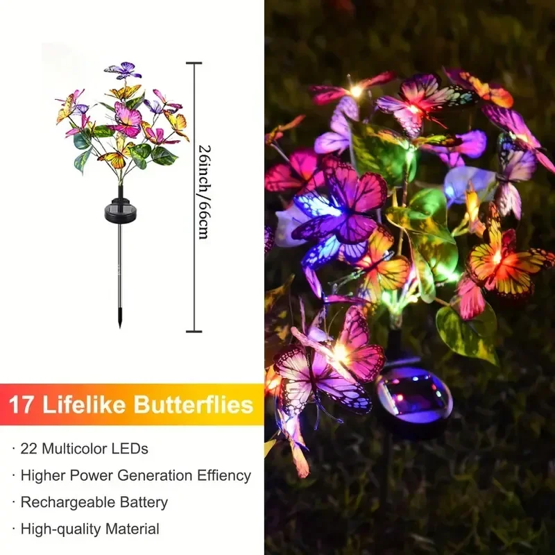 Solar LED Butterfly Garden Lig - Christmas Lights Outdoor 评论和价格