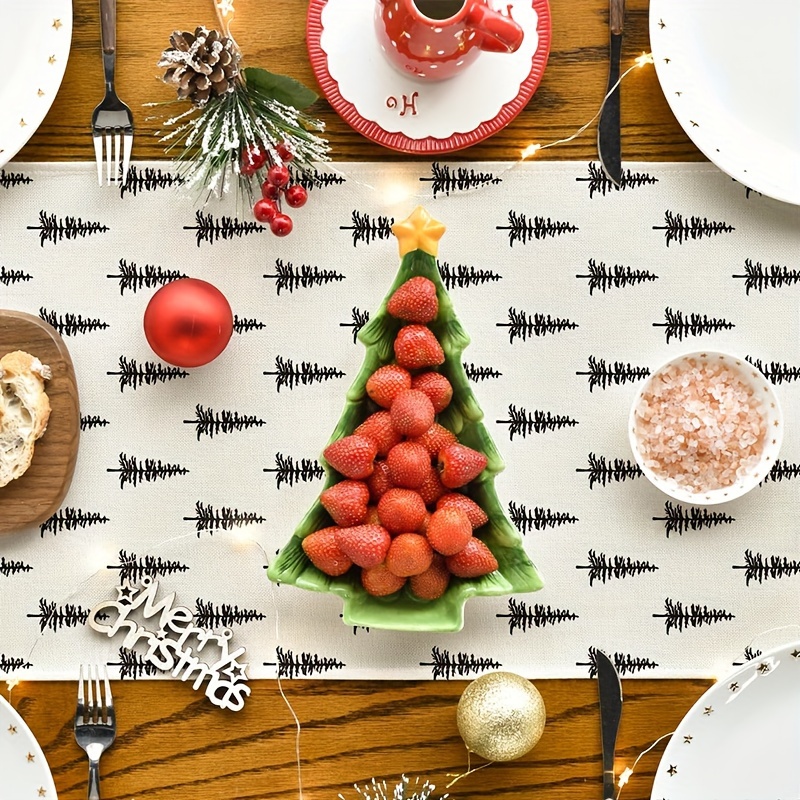 Simple Christmas Tree Table Ru - Christmas Table Runner 评论和价格
