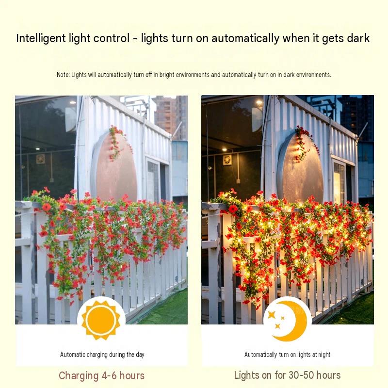 Solar Rose Vine String Lights  - Christmas Lights Outdoor 评论和价格