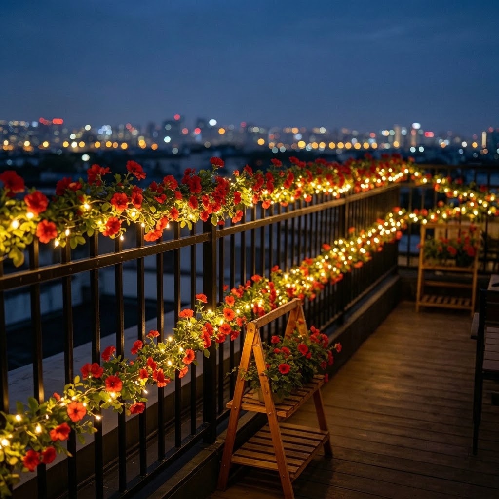 Solar Rose Vine String Lights  - Christmas Lights Outdoor 评论和价格