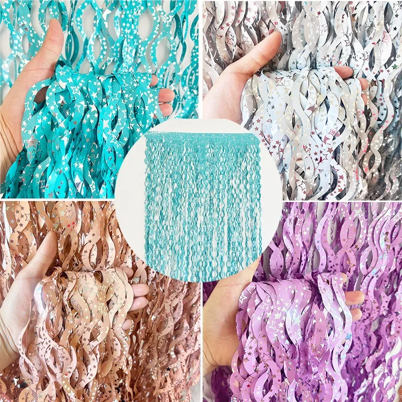 1X2M Star Colorful Rain Tinsel - Tinsel Garland Decoration 评论和价格