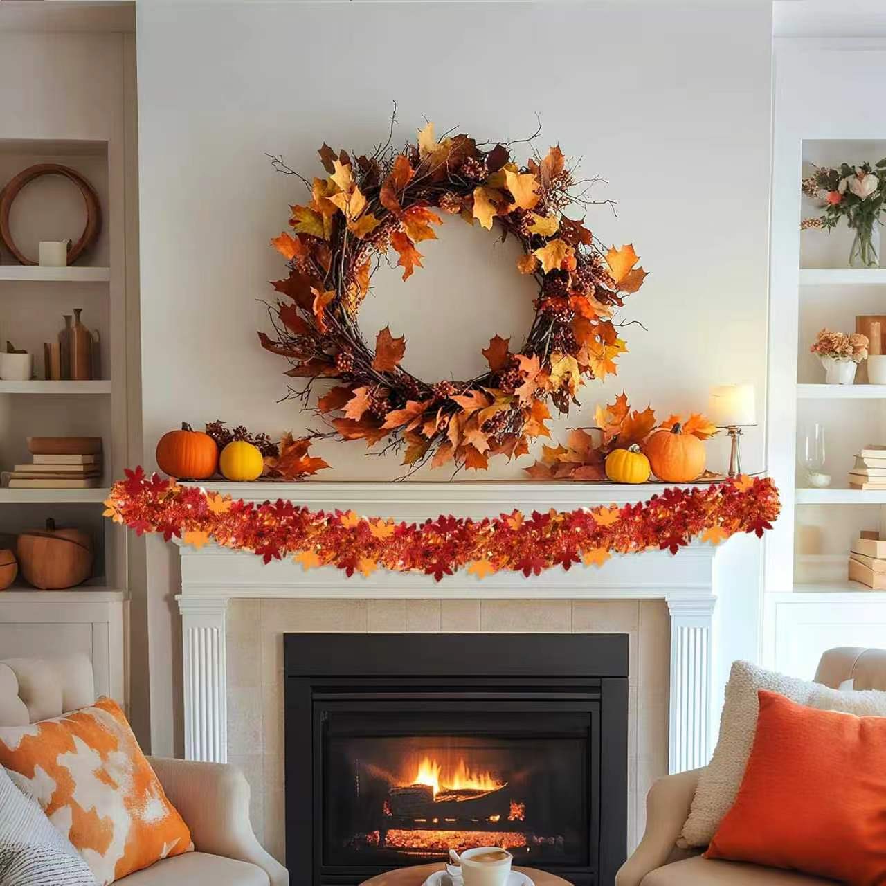 Thanksgiving Fall Tinsel Garla - Tinsel Garland Decoration 评论和价格