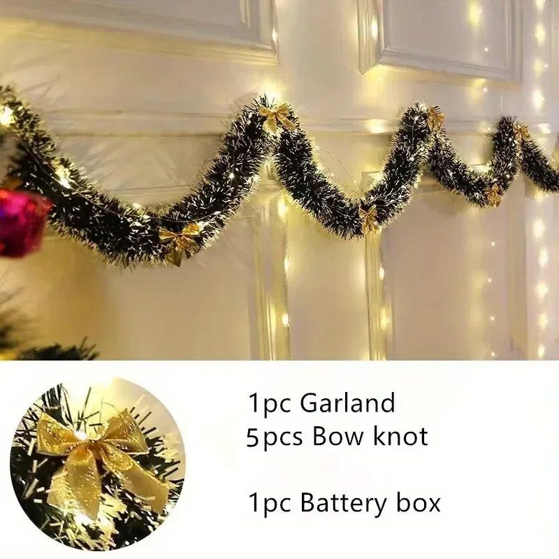 2M LED Light Christmas Tinsel  - Tinsel Garland Decoration 评论和价格