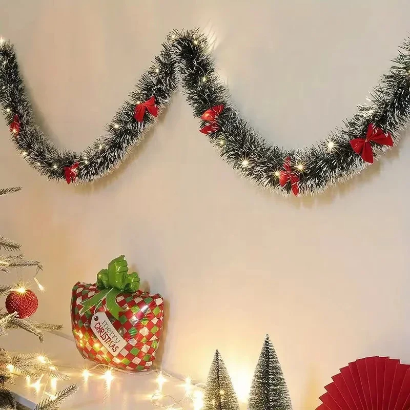 2M LED Light Christmas Tinsel  - Tinsel Garland Decoration 评论和价格